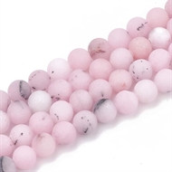 8 mm. natulig, frostet, kirsebærblomst farvet Jasper  streng